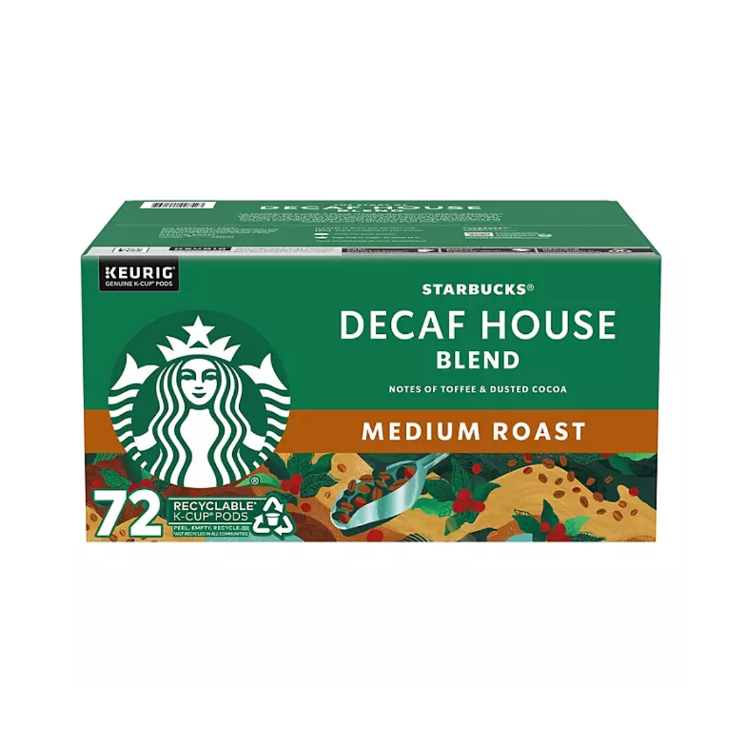 Starbucks Decaf Medium Roast K-Cup Coffee Pods, House Blend (72 ct.)